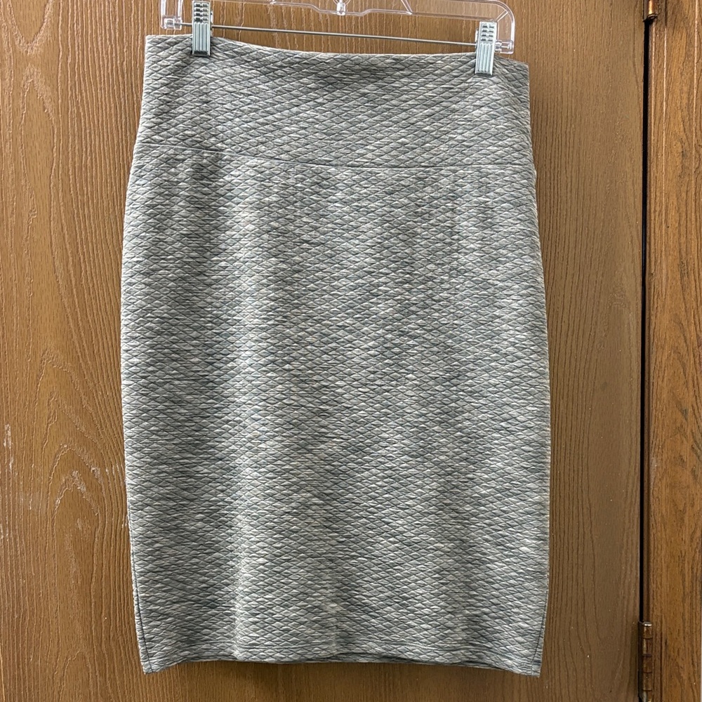 Lularoe Cassie Grey Heather Textured Skirt